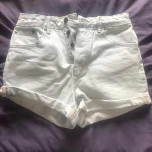 Button fly jean shorts